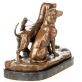 bronzov� socha Love�t� psi na mramorov�m podstavci 29 - pohled 2 - www.glancshop.cz