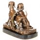bronzov� socha Love�t� psi na mramorov�m podstavci 29 - pohled 3 - www.glancshop.cz
