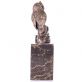 bronzov� socha na mramorov�m podstavci Sova 9 - pohled 2 - www.glancshop.cz