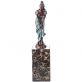bronzov� socha na mramorov�m podstavci �ena s �aty 13 - pohled 1 - www.glancshop.cz